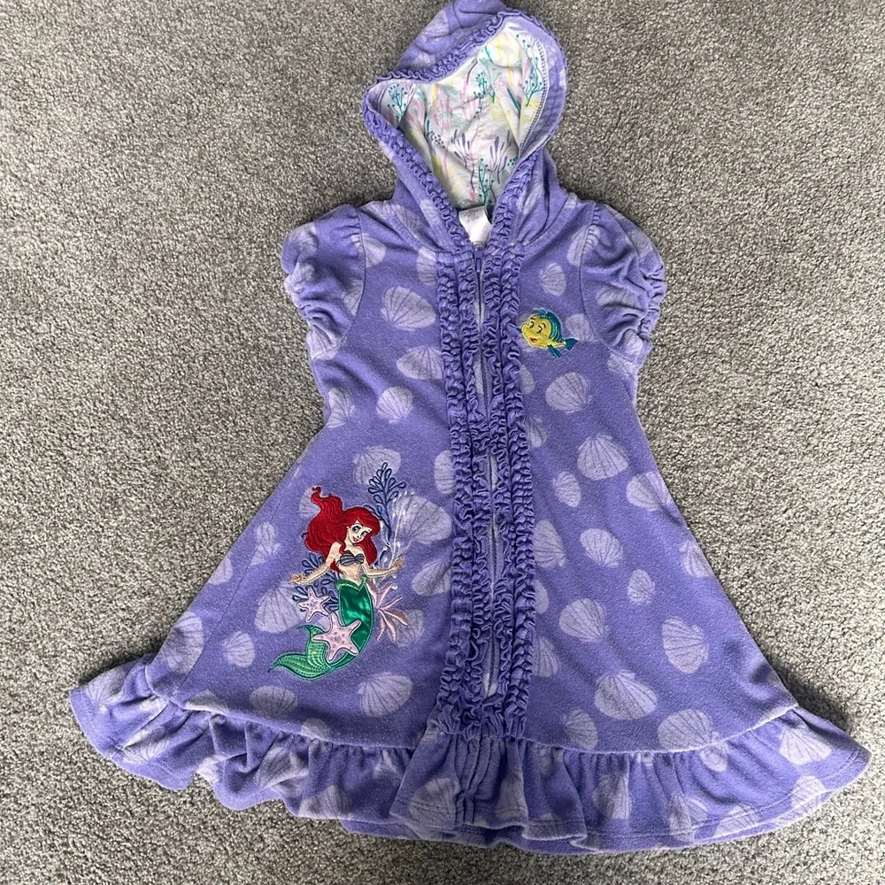 Disney beach bathing suit swim cover-up - little mermaid purple 5 / 6 - Picture 1 of 4
